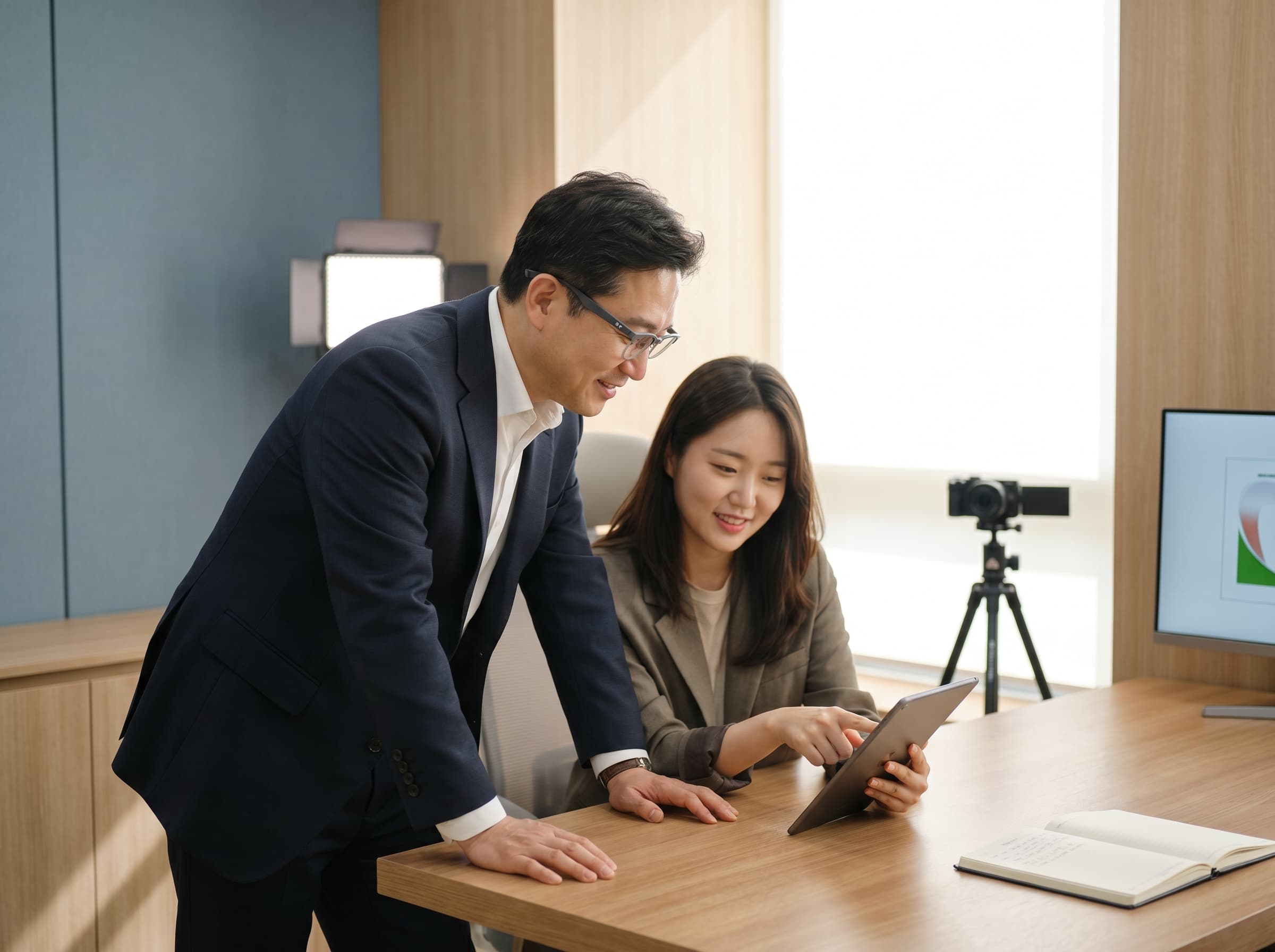 기업 유튜브 태블릿 회의